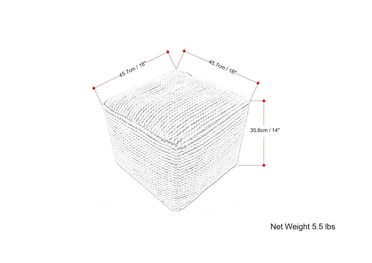 Eastmont - Outdoor / Indoor Pouf - Cream by Simpli-Home | Bel Furniture