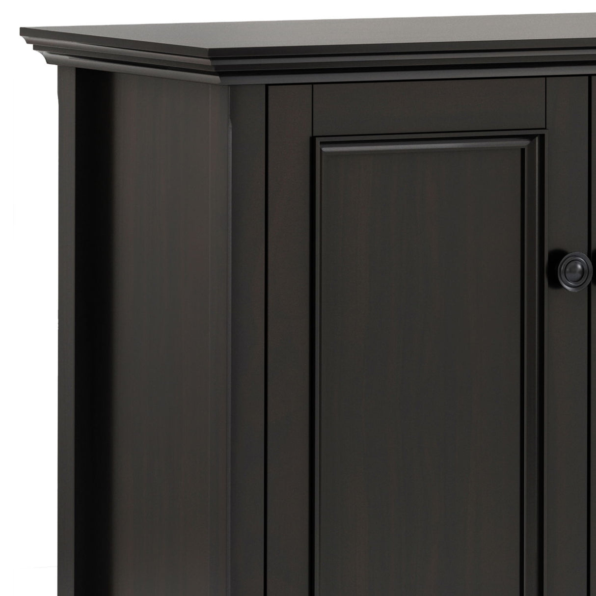Amherst - Wide 4 Door Storage Cabinet - Hickory Brown by Simpli-Home | Bel Furniture