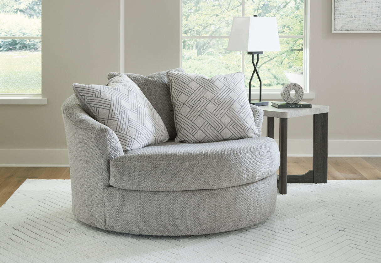 Casselbury - Cement - Oversized Swivel Accent Chair by Signature Design by Ashley® | Bel Furniture