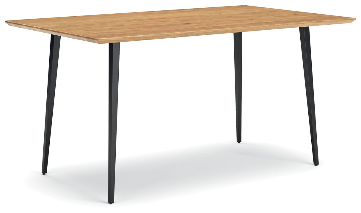 Gretlynn - Black / Natural - Rectangular Dining Room Table by Signature Design by Ashley® | Bel Furniture