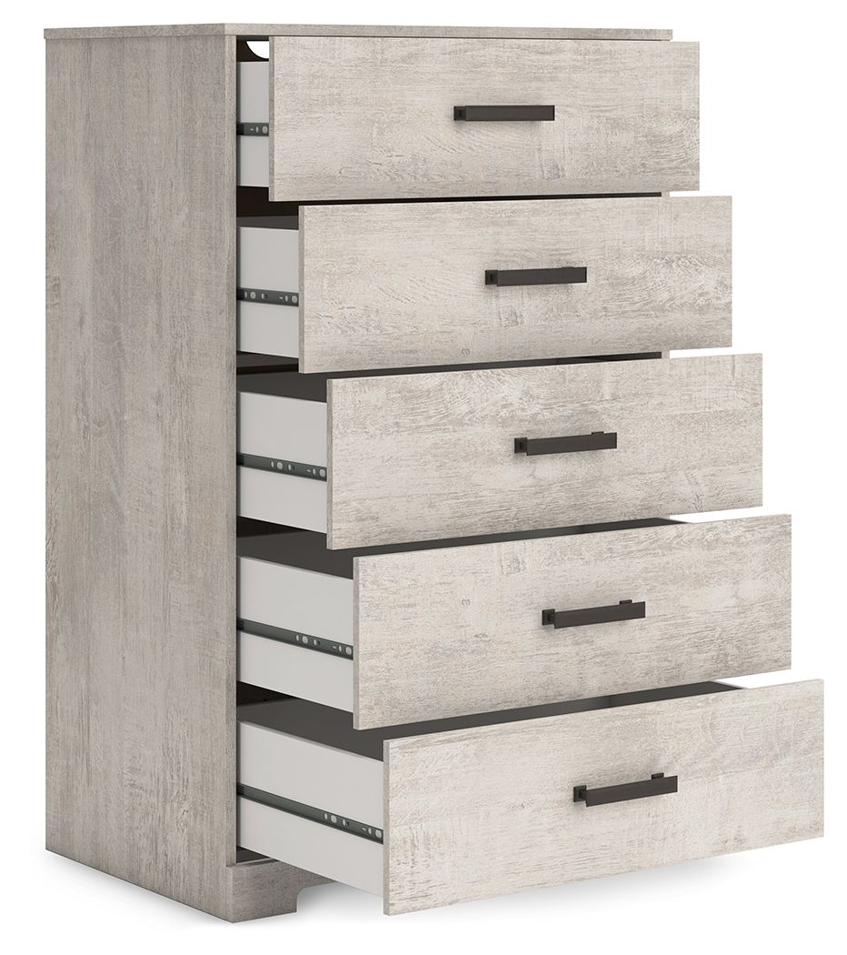 Shawburn - Whitewash - Five Drawer Chest by Signature Design by Ashley® | Bel Furniture