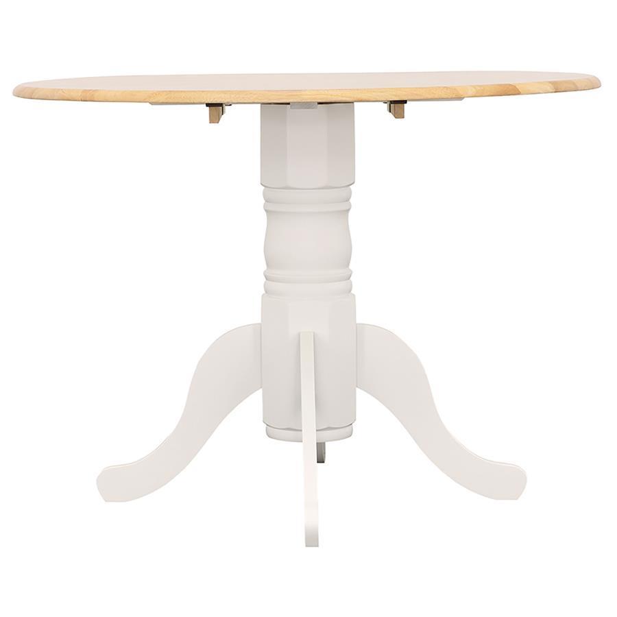 Allison - Round Drop Leaf Extension Dining Table - White by CoasterEveryday | Bel Furniture