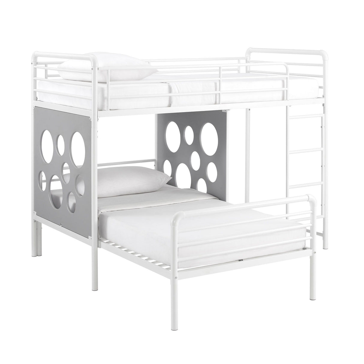 Twin Geo Cutout Colorful L-Shaped Bunk Bed by Walker Edison | Bel Furniture