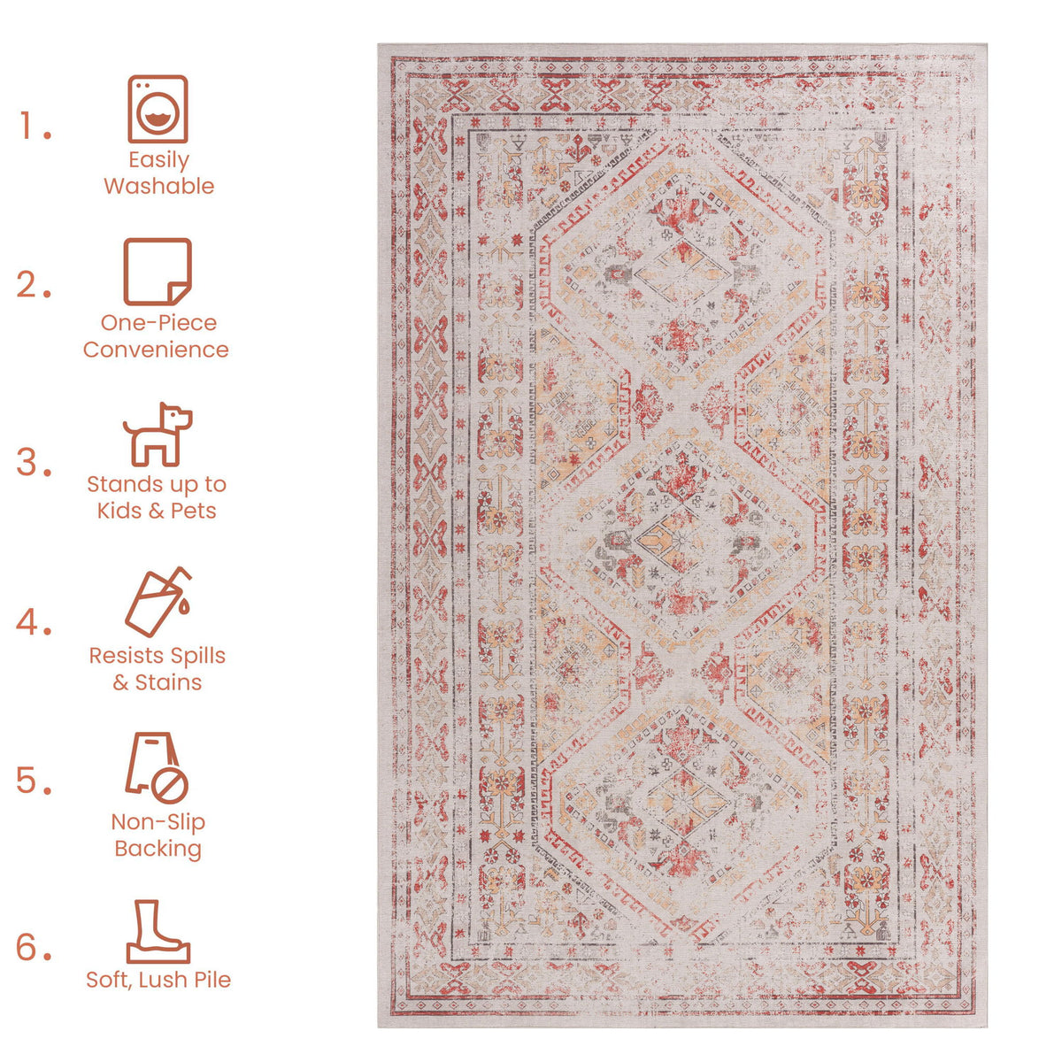 Maval - Trendy Washable Area Rug