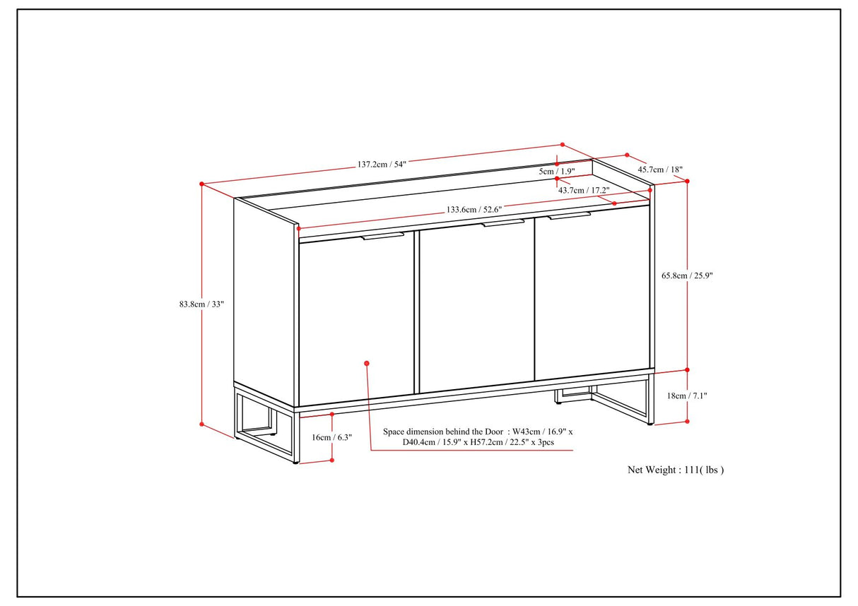 Milverton - Sideboard Buffet - Rustic Natural Aged Brown by Simpli-Home | Bel Furniture