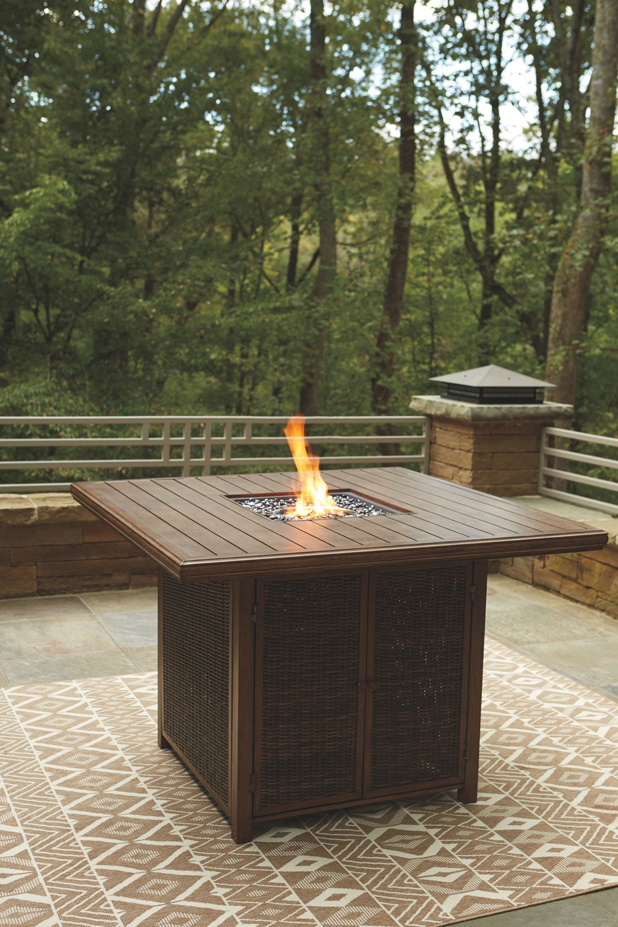 Paradise Trail - Outdoor Fire Pit Table Set by Signature Design by Ashley® | Bel Furniture