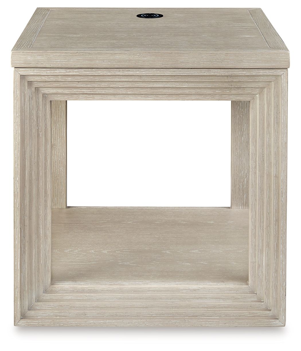 Marxhart - Bisque - Square End Table by Signature Design by Ashley® | Bel Furniture