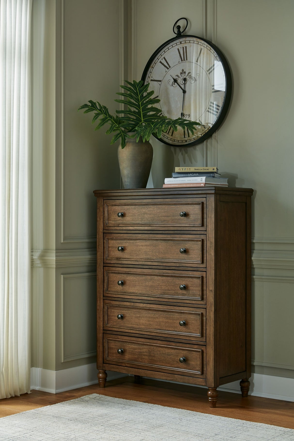Sturlayne - Brown - Five Drawer Chest by Benchcraft® | Bel Furniture
