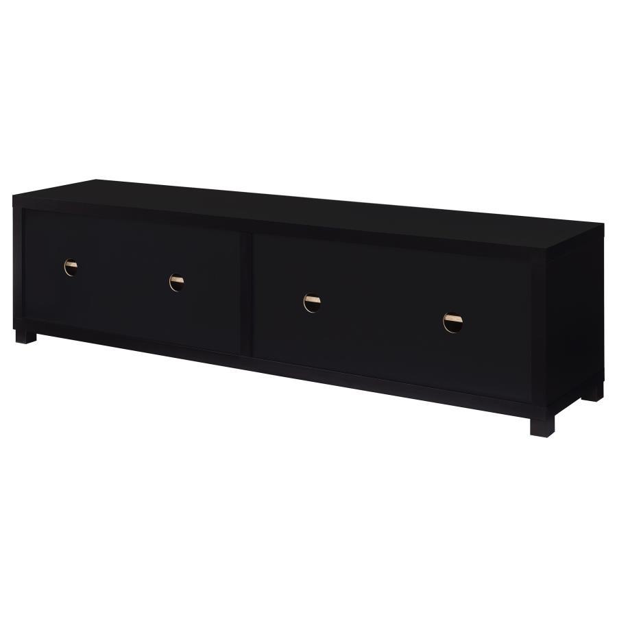 Jupiter - 4 Door Engineered Wood TV Stand - Black by Coaster Fine Furniture | Bel Furniture