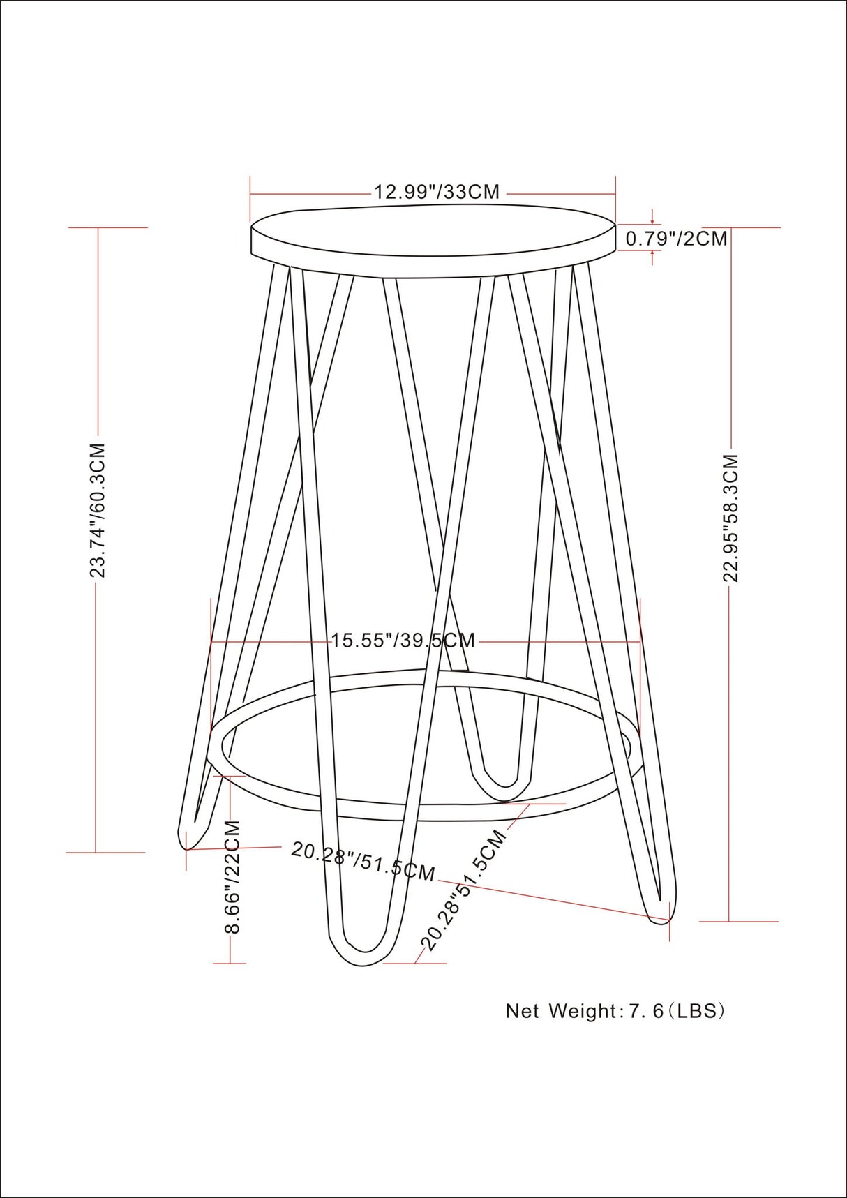 Simeon - Multifunctional Metal Stool With Wood Seat