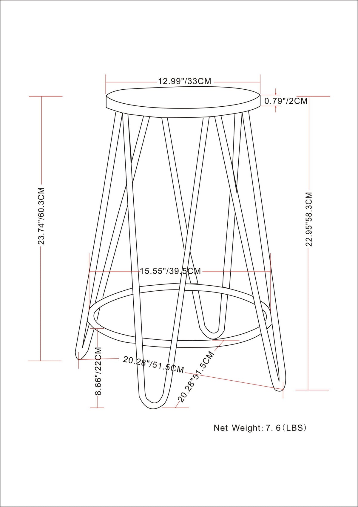 Simeon - Multifunctional Metal Stool With Wood Seat