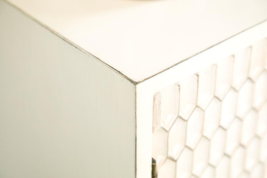 Gambon - 2 Door Wood Honeycomb Pattern Accent Cabinet - White by CoasterElevations | Bel Furniture