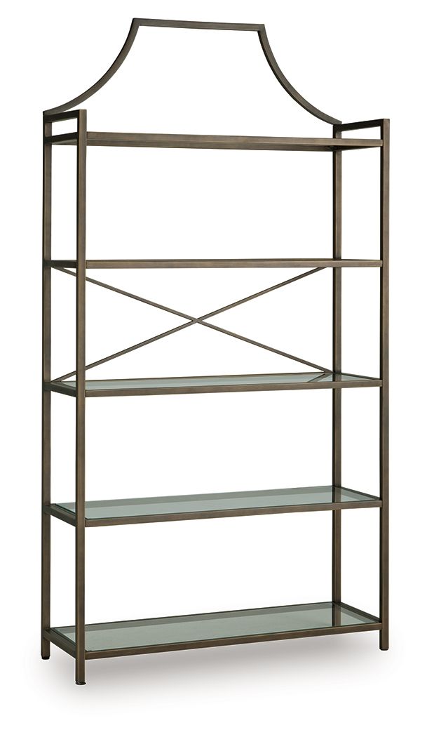 Bernonly - Antique Bronze Finish - Bookcase by Signature Design by Ashley® | Bel Furniture