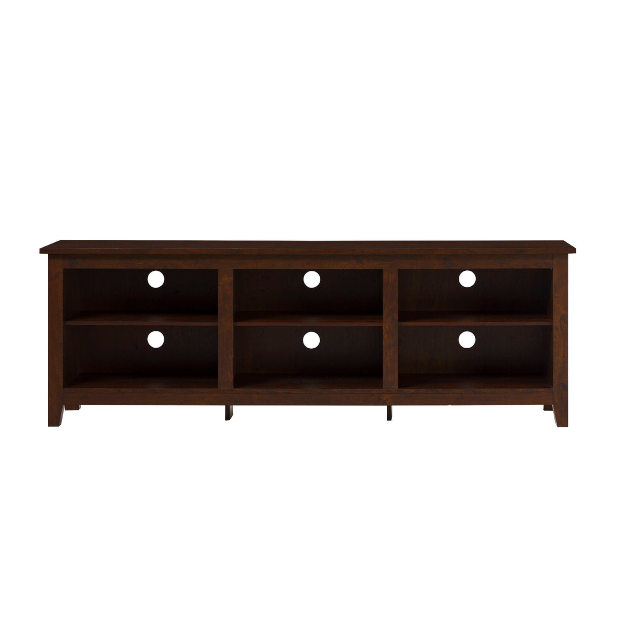 Modern Transitional 3 Shelf Open Storage 70" TV Stand For 80" TVs - Brown by Walker Edison | Bel Furniture