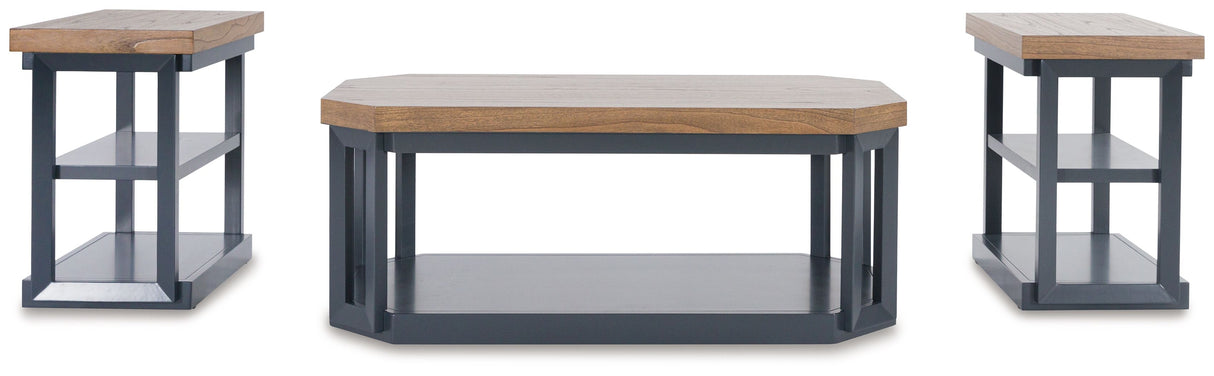 Landocken - Brown / Blue - Occasional Table Set (Set of 3) by Signature Design by Ashley® | Bel Furniture