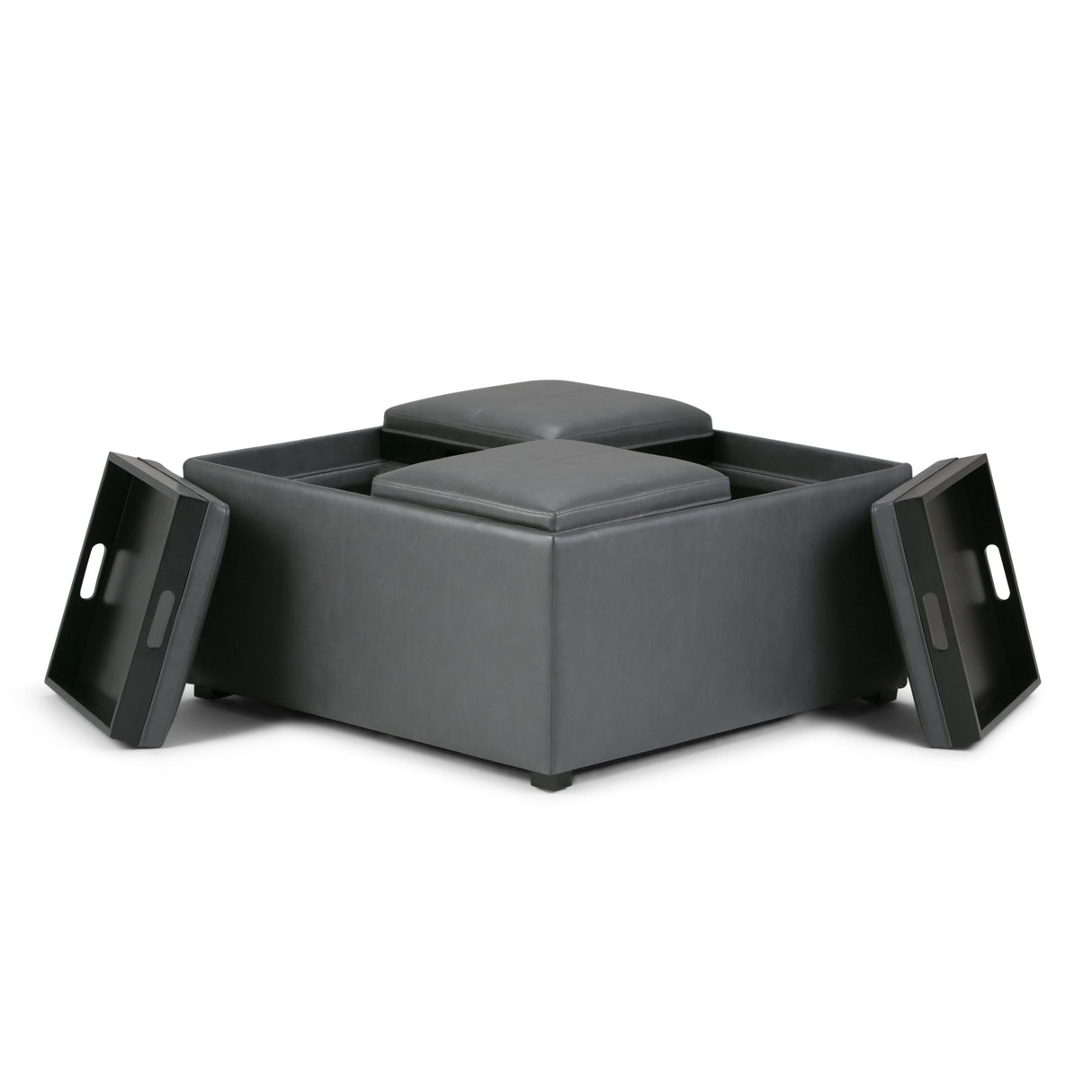 Avalon - Square Coffee Table, Storage Ottoman by Simpli-Home | Bel Furniture