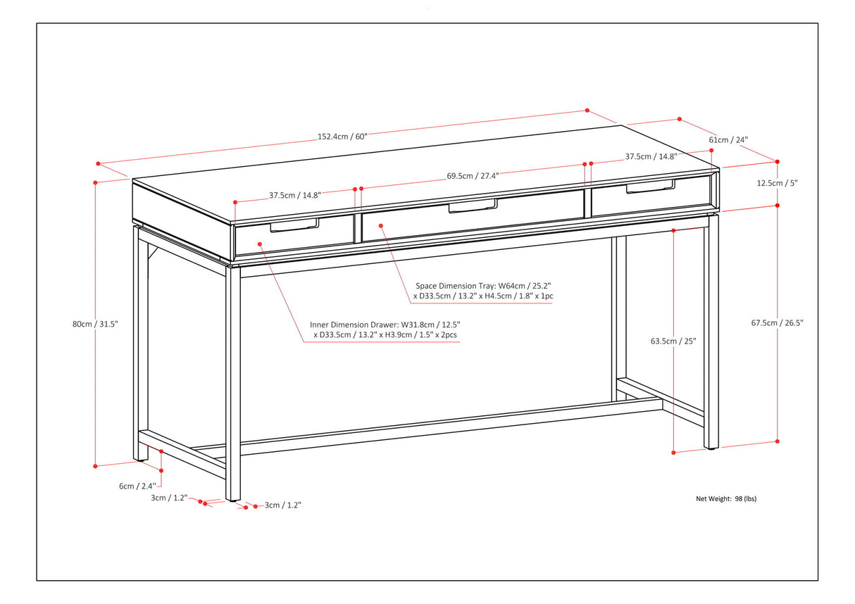 Banting - Mid Century Desk - Walnut Brown by Simpli-Home | Bel Furniture
