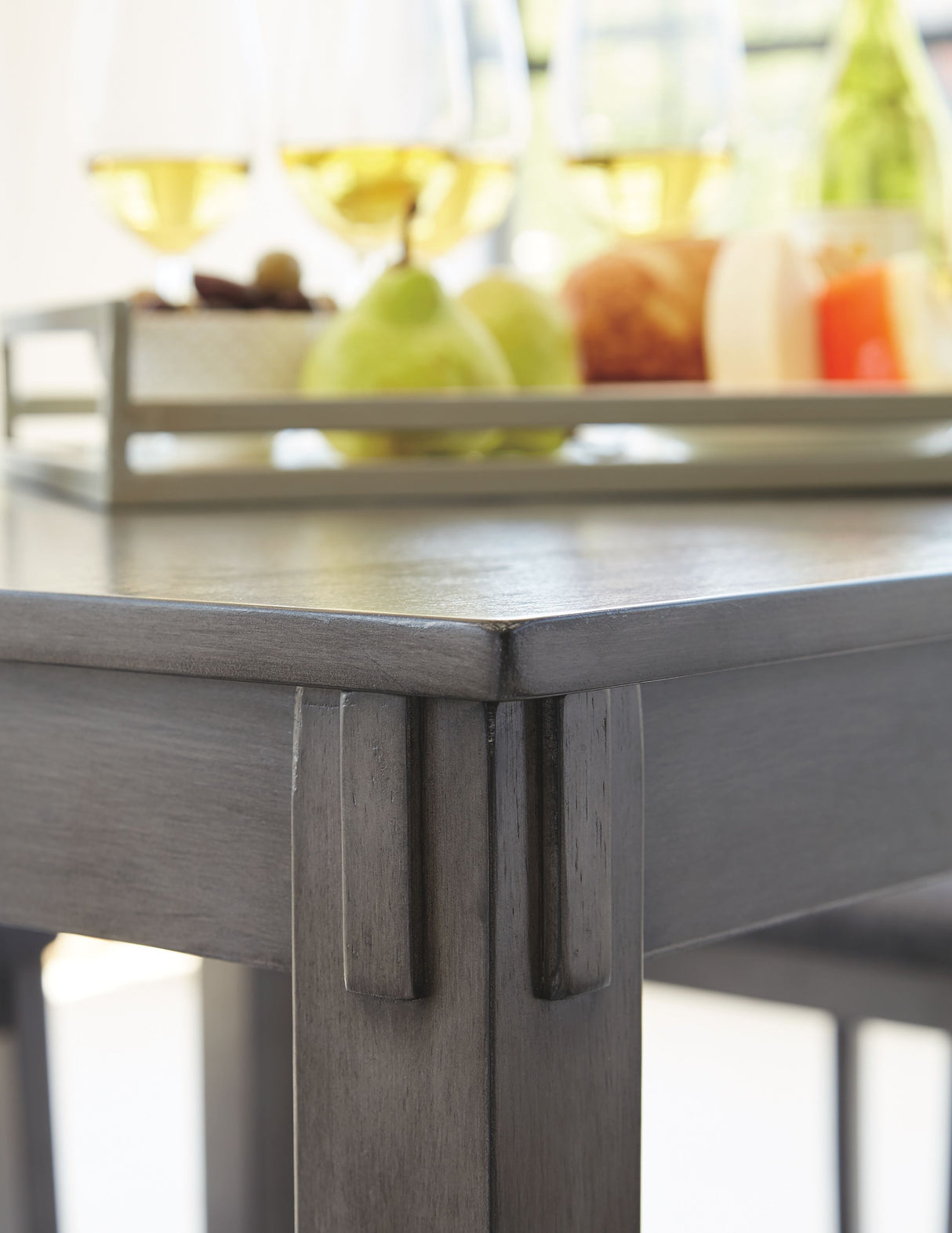 Bridson - Gray - Square Counter TBL Set (Set of 5) by Signature Design by Ashley® | Bel Furniture