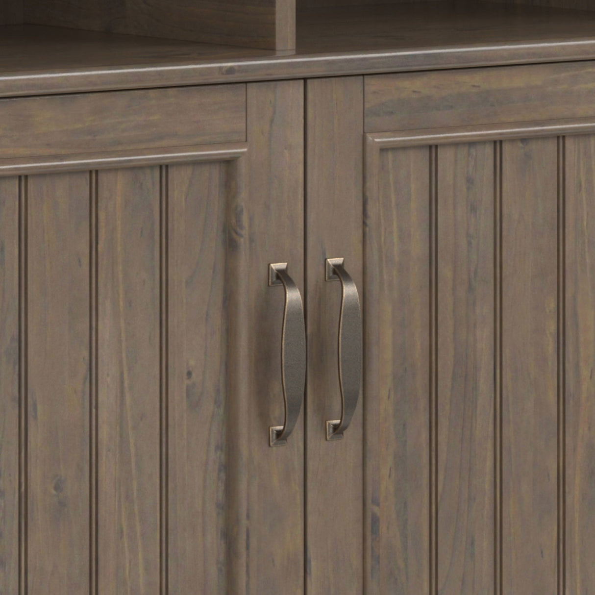 Lev - Medium Storage Cabinet - Smoky Brown by Simpli-Home | Bel Furniture