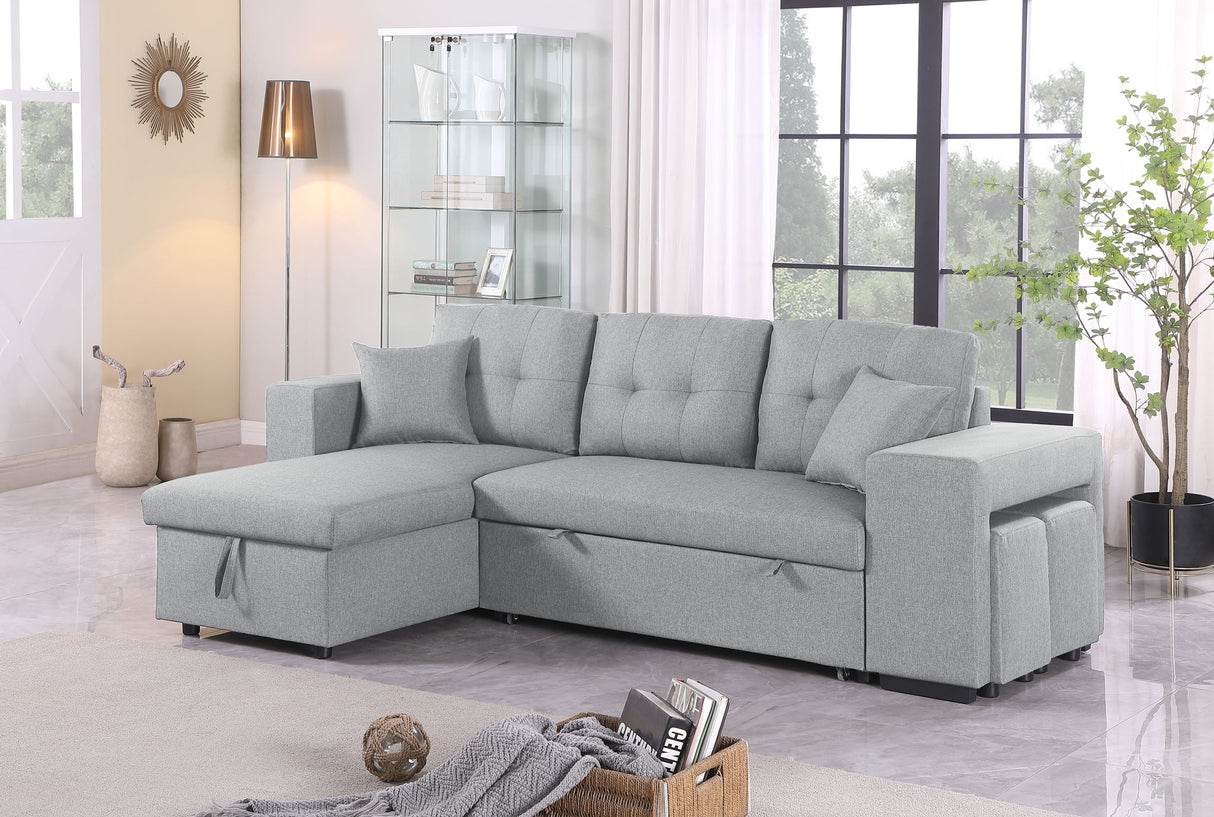 Daniel - Upholstered Reversible Sectional With Pull Out Loveseat by Cynthia's Furniture | Bel Furniture