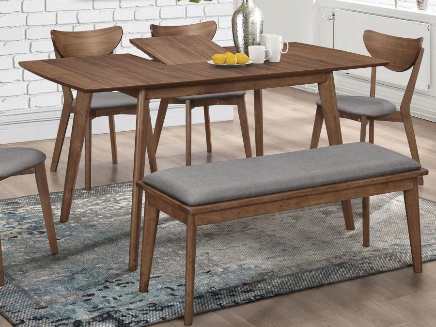 Alfredo - Extension Leaf Dining Table - Natural Walnut by CoasterEveryday | Bel Furniture