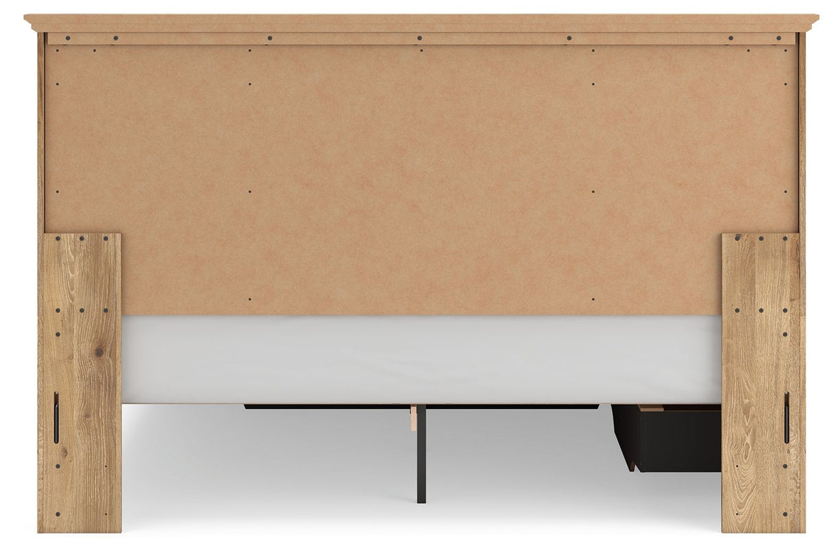 Makidern - Panel Storage Bed With Under Bed Storage Unit And Storage Footboard