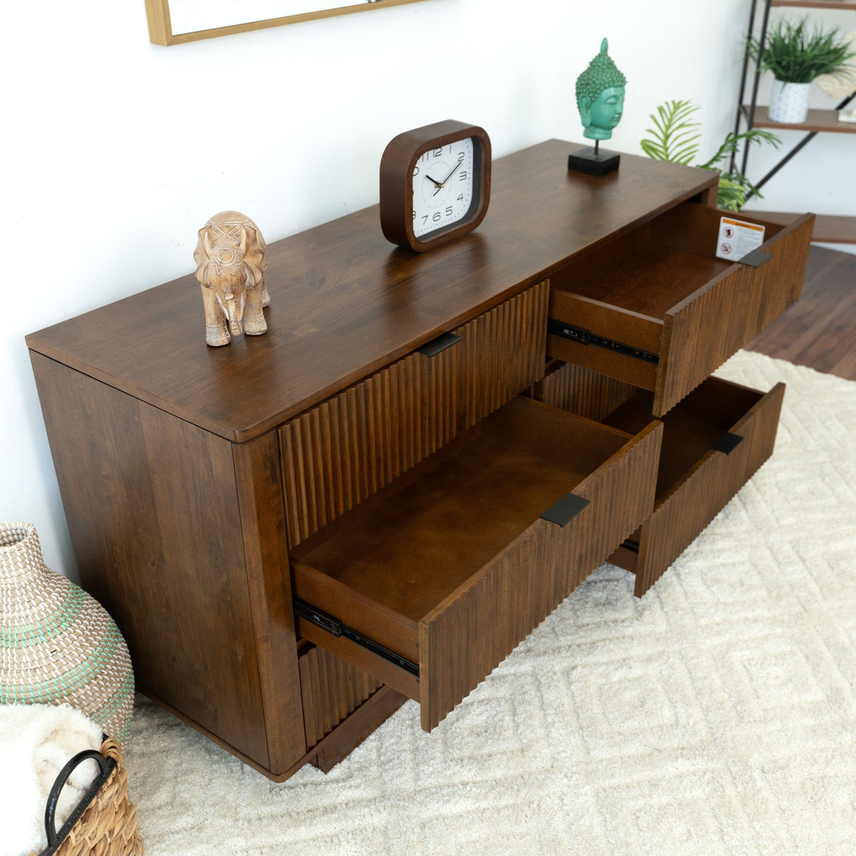 Lola - Mid-Century Modern Dresser With 6 Drawers - Dark Brown by Ashcroft Furniture | Bel Furniture