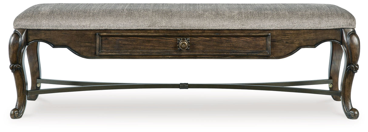 Maylee - Dark Brown - Upholstered Storage Bench by Signature Design by Ashley® | Bel Furniture