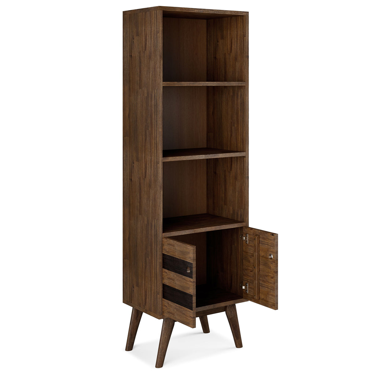 Clarkson - Bookcase With Storage - Rustic Natural Aged Brown by Simpli-Home | Bel Furniture