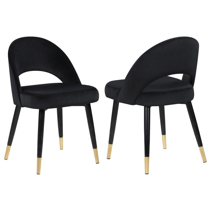Lindsey - Upholstered Dining Side Chair (Set of 2) Black by CoasterEssence | Bel Furniture