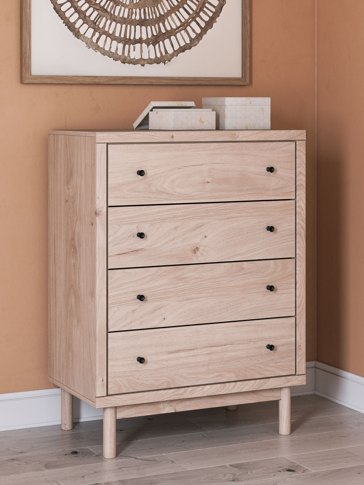 Arloster - Tan - Four Drawer Chest by Signature Design by Ashley® | Bel Furniture