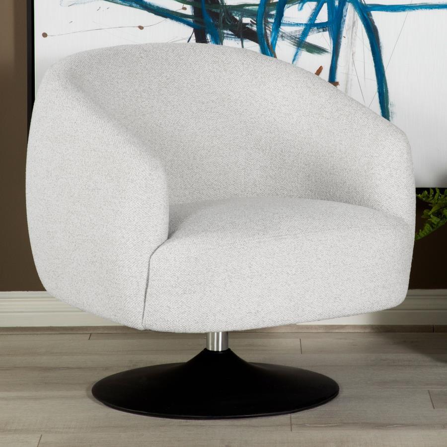 Dave - Upholstered Barrel Back Swivel Club Chair - Beige by CoasterElevations | Bel Furniture
