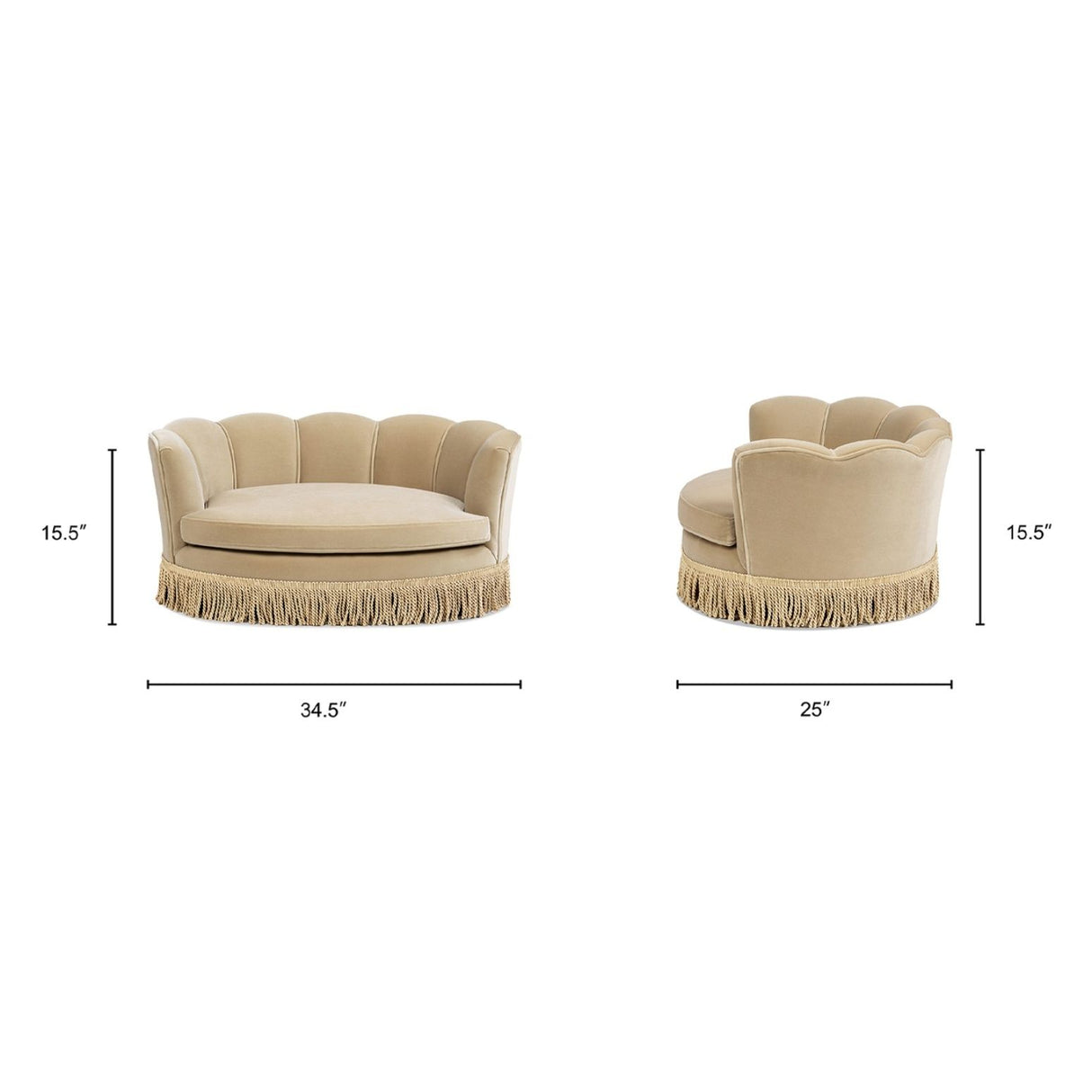 Clara - Scalloped Pet Sofa Bed