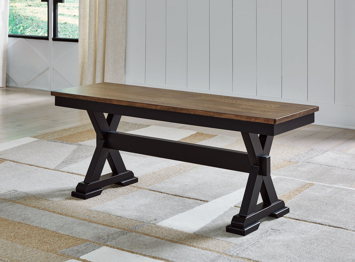 Wildenauer - Brown / Black - Large Dining Room Bench by Signature Design by Ashley® | Bel Furniture