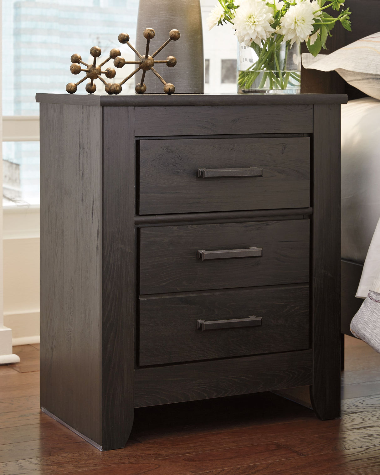 Brinxton - Charcoal - Two Drawer Night Stand by Signature Design by Ashley® | Bel Furniture