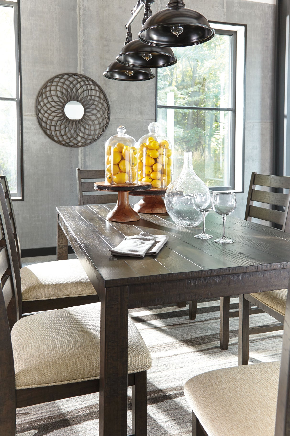 Rokane - Brown - Dining Room Table Set (Set of 7) by Signature Design by Ashley® | Bel Furniture