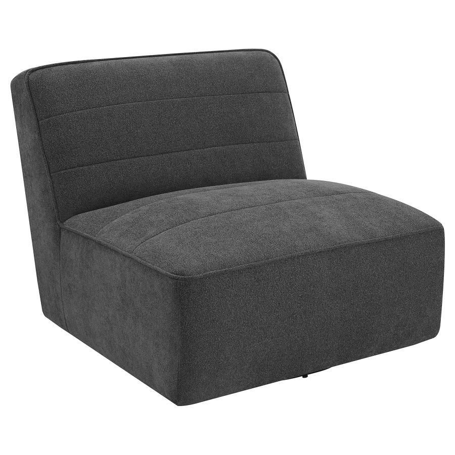 Cobie - Upholstered Armless Swivel Chair - Dark Charcoal by Coaster Fine Furniture | Bel Furniture