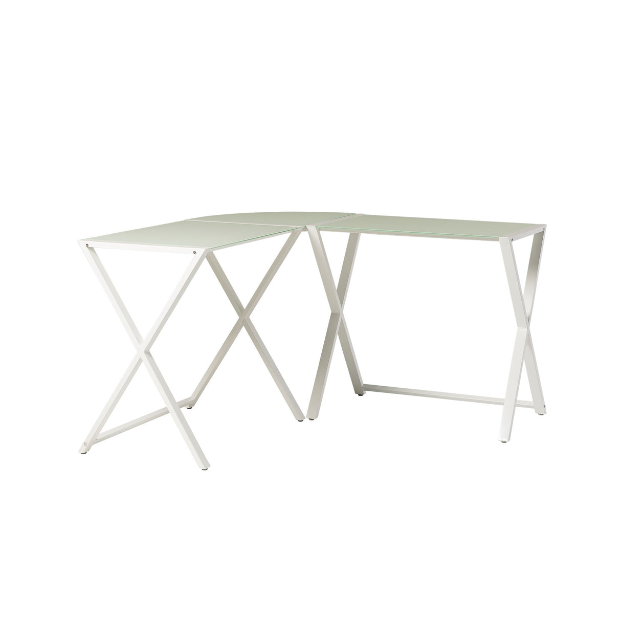 Modern X Leg L Shaped Computer Desk - White by Walker Edison | Bel Furniture