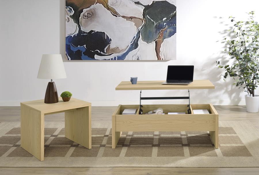 Canoga - Engineered Wood Lift Top Coffee Table - Light Oak
