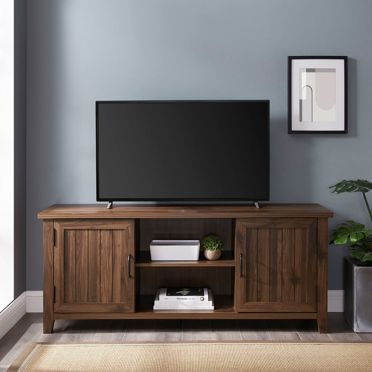 Classic Grooved Door TV Stand For Tvs Up To 65" by Walker Edison | Bel Furniture