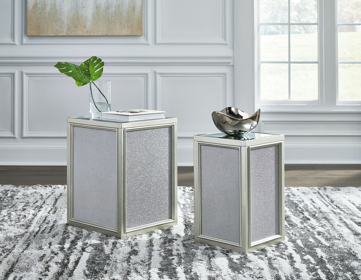 Traleena - Silver Finish - Nesting End Tables (Set of 2) by Signature Design by Ashley® | Bel Furniture