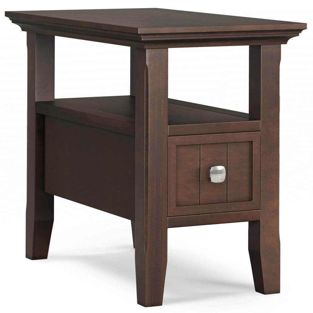 Acadian - Narrow Side Table With Drawer - Brown by Simpli-Home | Bel Furniture