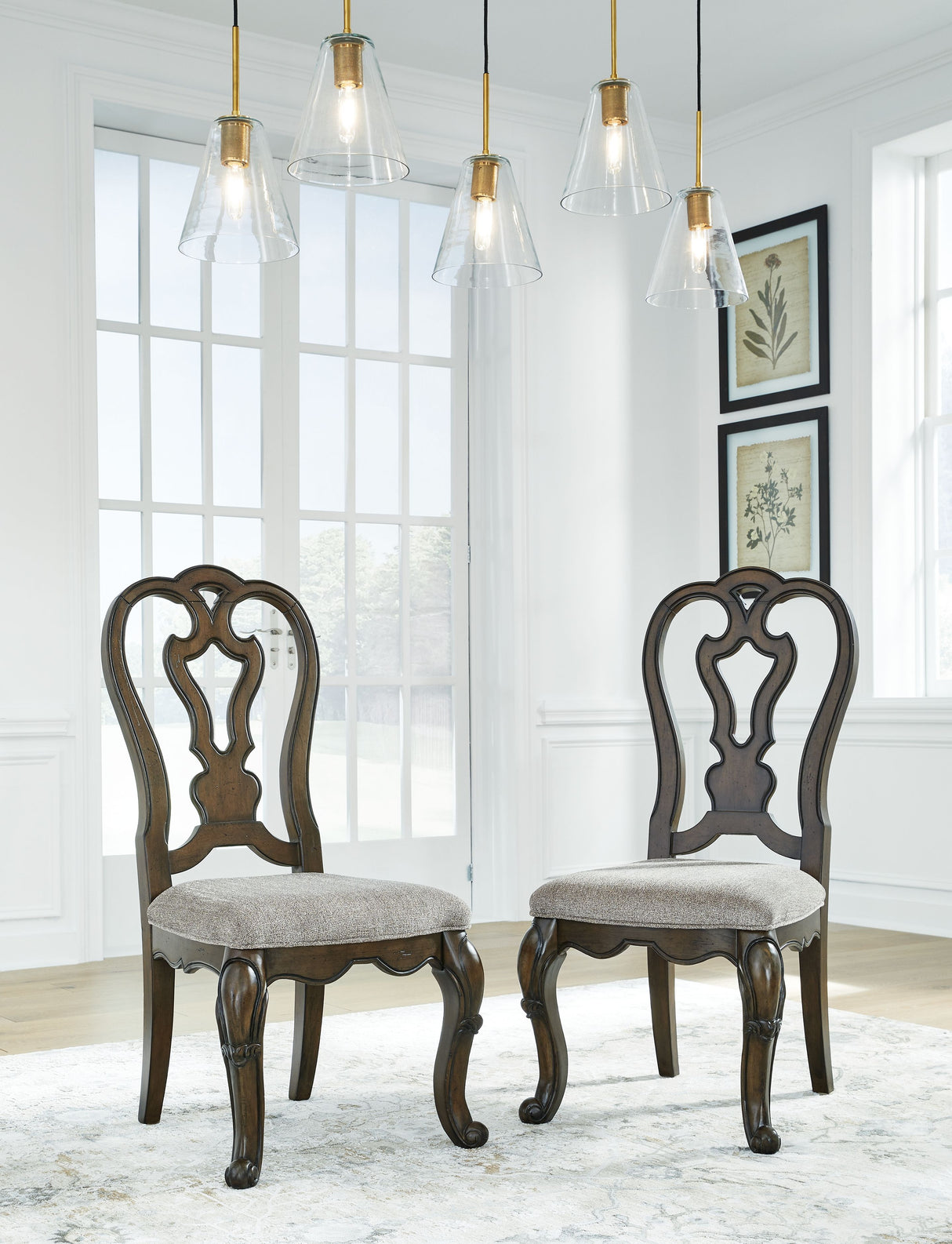 Maylee - Dark Brown - Dining Upholstered Side Chair (Set of 2) by Signature Design by Ashley® | Bel Furniture