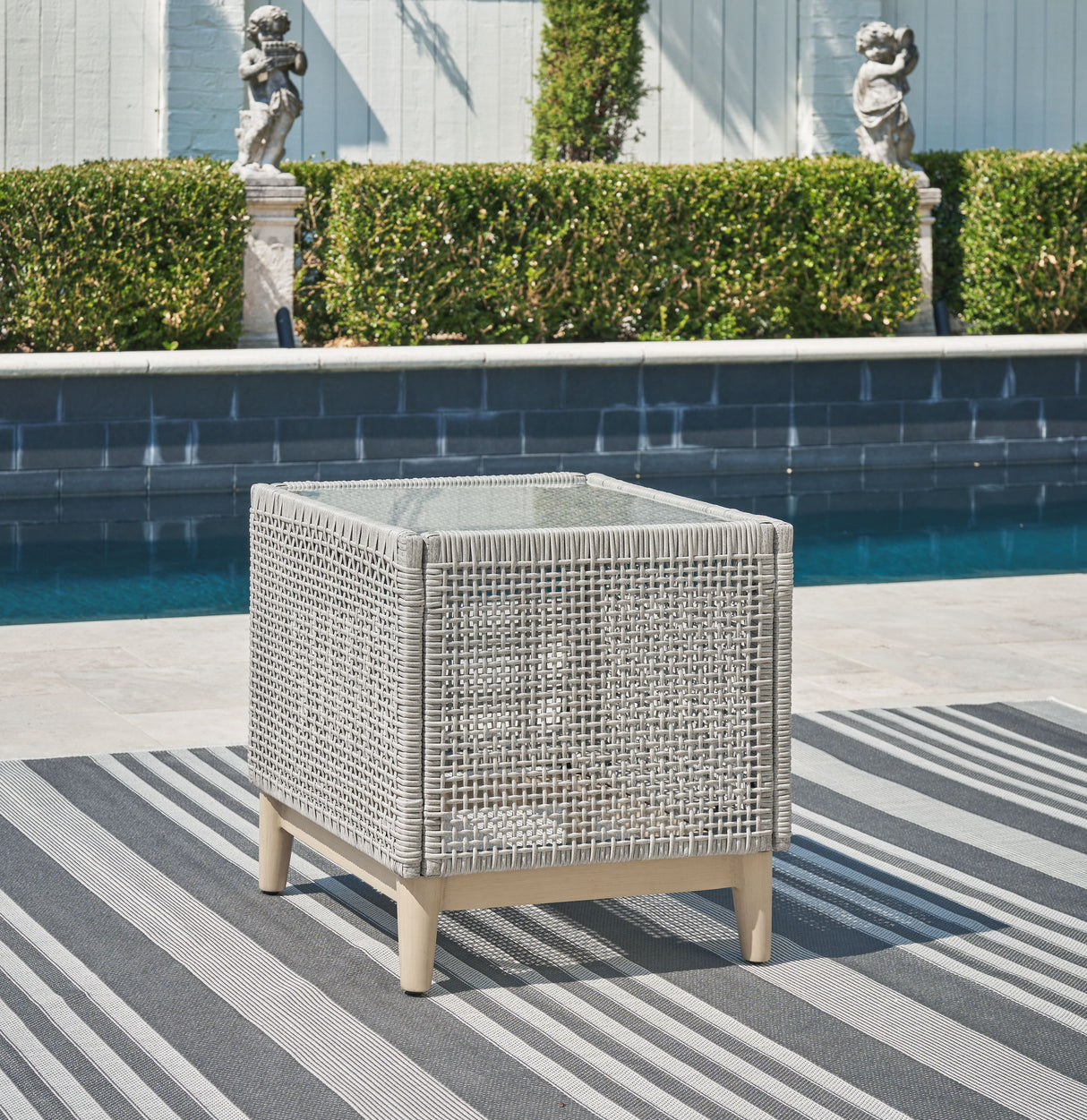 Seton Creek - Gray - Square End Table by Signature Design by Ashley® | Bel Furniture