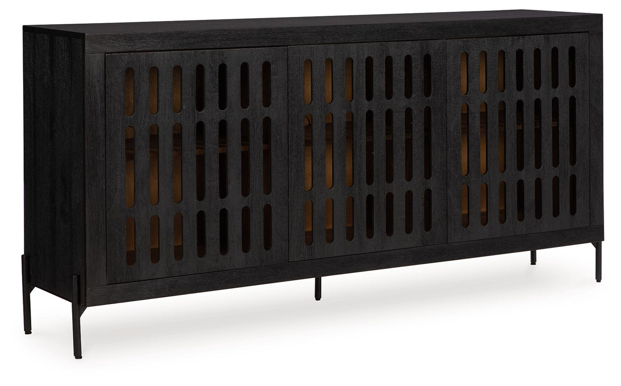 Vallisburg - Black / Natural - Accent Cabinet by Signature Design by Ashley® | Bel Furniture