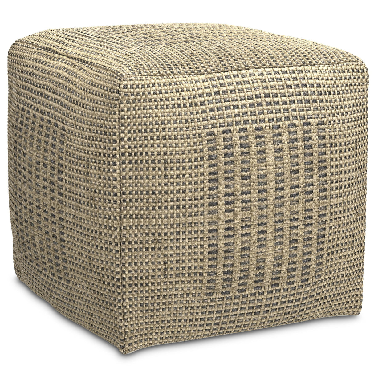Delilah - Square Woven Pouf - Natural by Simpli-Home | Bel Furniture