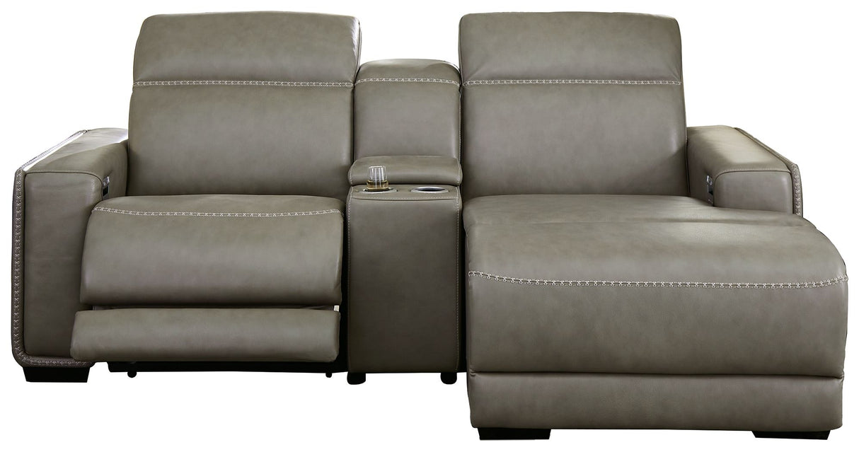 Correze - Power Reclining Sectional Gray 3 Pc. Right-Arm Facing Back Chaise, Power Reclining Sectional by Signature Design by Ashley® | Bel Furniture
