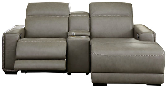 Correze - Power Reclining Sectional Gray 3 Pc. Right-Arm Facing Back Chaise, Power Reclining Sectional by Signature Design by Ashley® | Bel Furniture