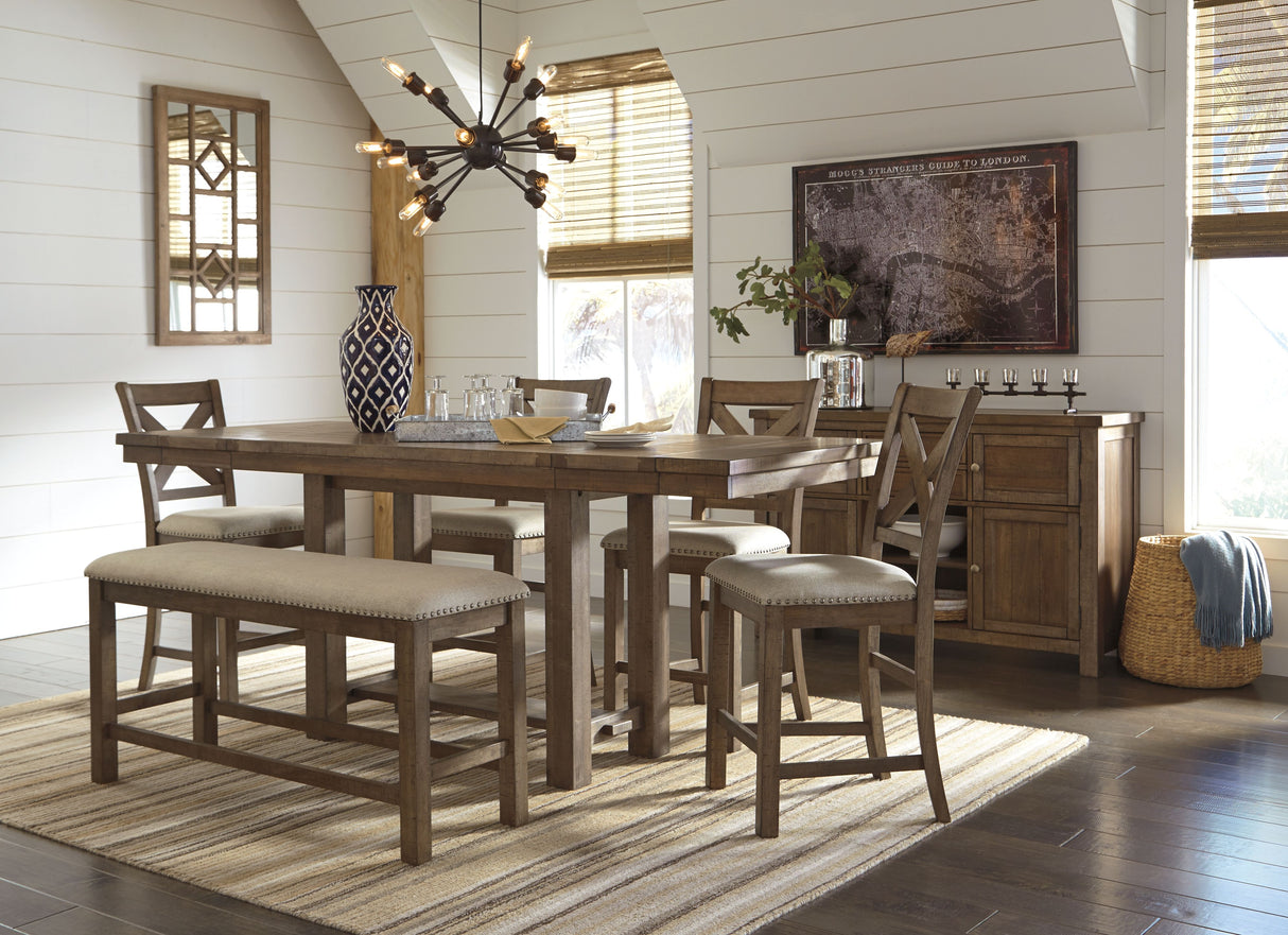 Moriville - Grayish Brown - Rectangular Dining Room Counter Extension Table by Signature Design by Ashley® | Bel Furniture