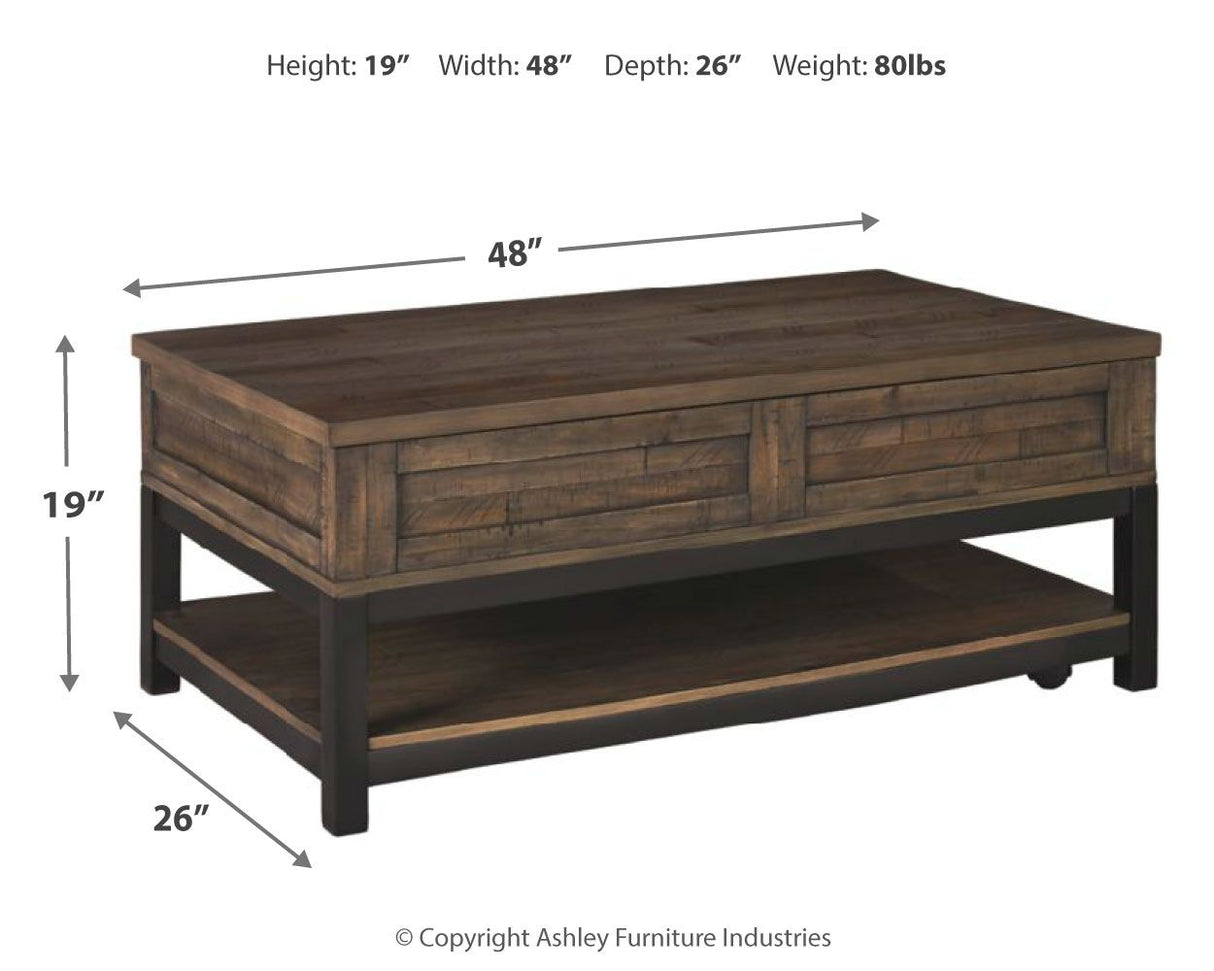 Johurst - Grayish Brown - LIFT TOP COCKTAIL TABLE by Signature Design by Ashley® | Bel Furniture